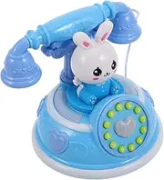 SUPVOX LED Light Up Pretend Telephone for Interactive Vintage Dial Phone Communication Skills Development Multiple Play Modes for Engaging Role Play Fun