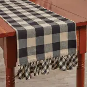 Wicklow Ruffled Table Runners - Black