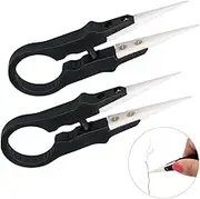 ZORZA 2Pcs Anti-Static Tweezer High Temperature Resistant 1600 Degrees Ceramic Tweezers Insulation Tweezers with Plastic Handle for Electronics,Laboratory Work,Jewelry-Making,Craft DIY Repair Tool