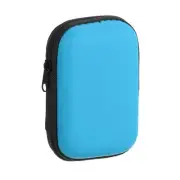 Earbuds Earphone Cases, EVA EarBuds Zipper Holder with Mesh Pocket,Blue