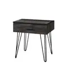 Aurelia Industrial Rustic End Lamp Side Table 1-Drawer Black