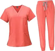 [Frediuo] Women Uniform Scrubs Set Nurse Top Pants Female Scrub Set Clothes Workwear