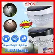 2PCS Solar Powered LED Wall Lights Door Fence Lights Outdoor Garden Lamp RO