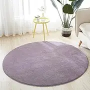 Anti Slip Carpet Round Short Plush Area Rug Coffee Table Foot Mat Hanging Basket Floor Protection Cushion Gray,Gray Purple,160x160cm(62.9inch)