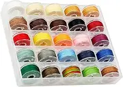 tunghey 25Pack 16m 0.45mm Waxed Polyester Cords Beading Strings Mixed Colors for Braided Macr-ame Bracelet Jewelry Making (0.45mm 16m)