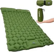 Merkan Camping Mattress, Self-Grooming Camping Kart Mat with Foot Pump, Ultralight, Thickened Sleeping Mat for Camping, Hiking, Travel, Backpacking Hiking Tent (Green)