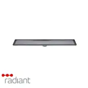 Radiant Tile Insert Linear Shower Grate-100mmx600mm-74mm Outlet-Gun Metal Grey