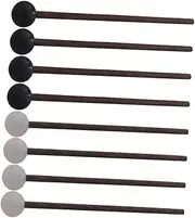 Kisangel 4 Pairs Steel Drum Mallets with Wooden Handle Rubber Drumsticks for Ethereal Tongue Drum Durable Percussion Accessories Easy to Use for Beginners and Portable Playing