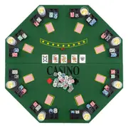 Costway 8-Player Folding Texas Holdem Poker Table Top Board Game Tabletop for Party Green