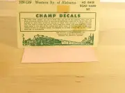 Champ Decals HO HN-139 Western Ry. of Alabama