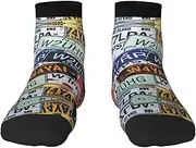 [JBYJBX] License Plate Print Adult Socks Womens Mens Workout Thermal Cozy All-Season Gift Holiday Articles Use