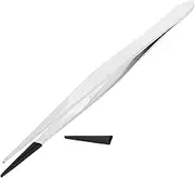 NUOBESTY Long Stainless Steel Tweezers with Rubber Tips for Coin Handling Eyelash Application and Crafting Compact Portable Tool for Collecting Hobbies and Versatile Use