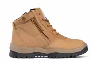Mongrel 261050 Zipsider Safety Work Boots Aus Made Steel Cap Shoes Men Wm Wheat