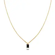 Culturesse Ezra Fine Black Zircon Pendant Necklace 18K Gold Plating Jewellery