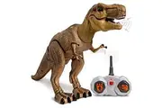 Discovery Kids Remote Control RC T Rex Dinosaur Electronic Toy Action Figure Moving Walking Robot w/Roaring Sounds Chomping Mouth, Realistic Plastic Model, Boys Girls 6 Years Old+