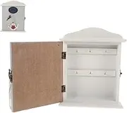 CAXUSD Box Indoor Key Holder Locking Key Cabinet Key Cabinets Shoe Rack Keyholder Shoe Cabinet Holders Display Cabinet Security Holder Key Organizer with Tags Key Hanger Locks Wood White