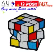 Rubik's Cube Game Iron on Patch Puzzle Solver Rubic Rubik White 7x6.3x0.1cm(2.6g