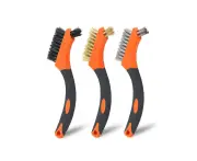 3 Pieces Wire Brush Set Stainless Brass Nylon Machine Scooter Welding Slag Rust