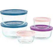 Pyrex Simply Store Round Glass Storage Container Set - Multicolour