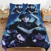 a1548 Wednesday Addams Duvet Cover Set, 3 Piece Bedding Set 86x70" Double Sided Printing Decorative Comforter Cover Set (1 Duvet Cover + 2 Pillow Sham
