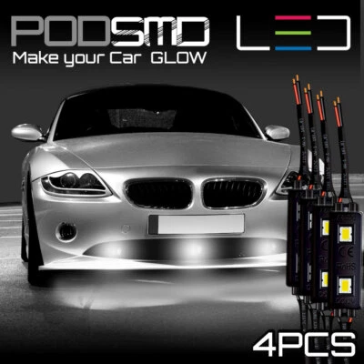 White Rock LED Lights Kit Under Car Neon Accent Underbody Glow for Ford Mustang (for: Ford)