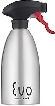 Evo Oil Sprayer Bottle, Non-Aerosol for Olive Oil and Cooking Oils, Stainless Steel, 16-Ounce Capacity