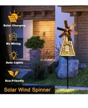 Swivels 360° Wind Spinner,Solar Wind Spinners Outdoor,Windmills for Yard