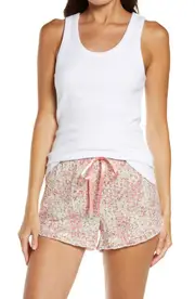 Papinelle Ribbed Shelf Bra Tank in White at Nordstrom, Size X-Large