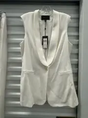 Bcbg White Vest Size Large New With Tags
