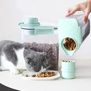Ansee Pet Food Storage Container, Cereal Container with Airtight Design Pour Spout Measuring Swivel Cup, BPA-Free Dry Food Dispenser for Dogs Cats Birds (Green)