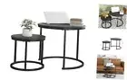 Coffee Table Set of 2,Round Coffee Table End Tables for Living Small Black