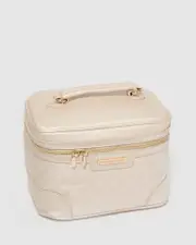 Ivory Quilted Cosmetic Case