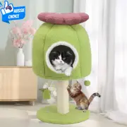 Cozy 28.74Inch Flower Cat Tree Tower with Scratching Post and Spring Ball Toys