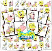 Spongebob Squarepants Tattoos Party Favors Bundle ~ 70+ Perforated Individual 2" x 2" Spongebob Temporary Tattoos for Kids Boys Girls (Spongebob Party Supplies MADE IN USA)