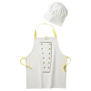 TOPPKLOCKA children’s apron with chef’s hat, white/yellow