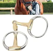 135mm Stainless Steel Horse Ring Snaffle Bit Copper Hinge for Outdoor Horse Enthusiasts Loose Ring Design Silver Horse Mouth Bit for Riding and Training