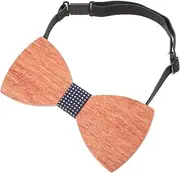 [DEARMAMY] Dog Tie Burgundy Tie for Men Groomsmen Bow Hair Clip Pin Costume Hair Bow Necktie Tuxedo Wedding Decor Pins Collar Neckties Man Groom Bowtie Wooden Bowtie for Men Bow-knot Wood