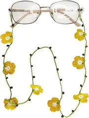[Generic] Colorful flowering Eyeglass Chain, Glasses Chains for Women, Beaded, cotton thread Glasses Chain, Handmade Chain for Glasses, Crochet Eyeglass Chain, Eye Jewelry