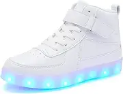 [Bepoaa] Kids LED Light up Shoes USB Charging Flashing Light Up High-top Sneakers for Boys and Girls Child Unisex