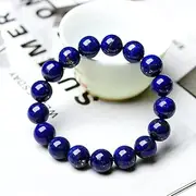 [QJZM] Lapis Lazuli Bracelets Men Natural Energy Lazuli Bracelet Polished 8mm Lazurite Beads Bangle Pulsera Women Jewelry Gift-19 centimeters_