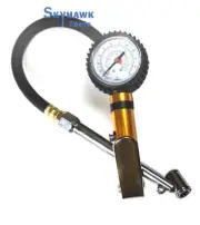 Auto Motor Truck Air Tire Inflator Deflator Air Pressure dial Gauge w Flex Hose