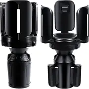 2PC Car Cup Holder Expander with Adjustable Holder and Base,Compatible withYeti Rambler,Hydro Flask,Nalgene,Stanley 10 to64oz,Hold 2.9" to5.5 Large Bottle Mugs Food Drink,Universal Fit Car Cup Holder
