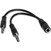StarTech.com MUYHSFMM 3.5mm 4-Position to 2x 3-Position Headset Splitter Adapter [MUYHSFMM]