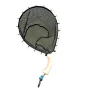 Nylon Fly Fishing Net ,Wooden Non-Slip Handle, Trout Mesh Tool, Fish Catch7917