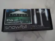 New kurt Adler Snowfall 8 Tube 7" LED Umbrella Light Set Battery Op Fast Ship