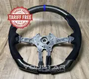 TARIFF FREE BLUE DTM Genuine CARBON Alcantara Suede Steering Wheel for BMW M5 M6 (for: BMW)