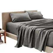 Hotel Soft Flat Fitted Sheet Set Single KS Double Queen King SK Grey