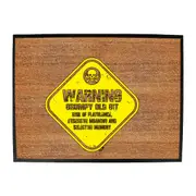 Warning Grumpy Old Git - Funny Novelty Doormat Man Cave Floor mat