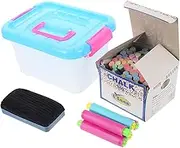 CIYODO 1 Set Chalk for Indoor Chalkboard of Vibrant School Chalk with Sleeves Eraser Teachers Art Supplies for Home Classroom Creative Projects Random Color
