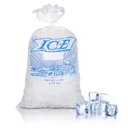 1000 Pack Printed Metallocene Polyethylene Open End Ice Bags 9x18 5 lb 1.20 mil